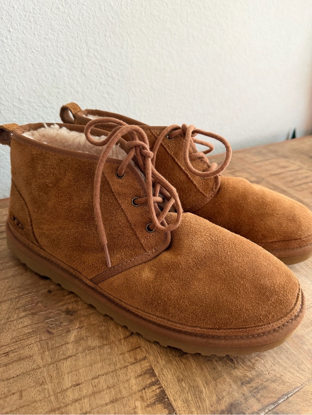 UGG Neumel Chestnut Suede Shearling Lined Chukka Boots Men’s Size 12